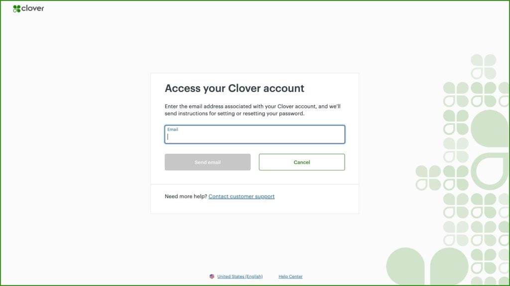 Forgot Clover Password